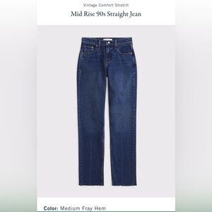 WOMEN’S SZ 28 Abercrombie & Fitch Classic 90's Style Medium Wash Jeans BNWT